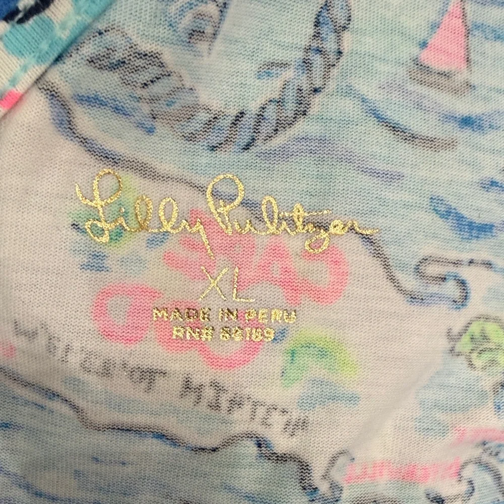 Lilly Pulitzer Blue Pink Nautical Print Midi Dress - Picture 4 of 4